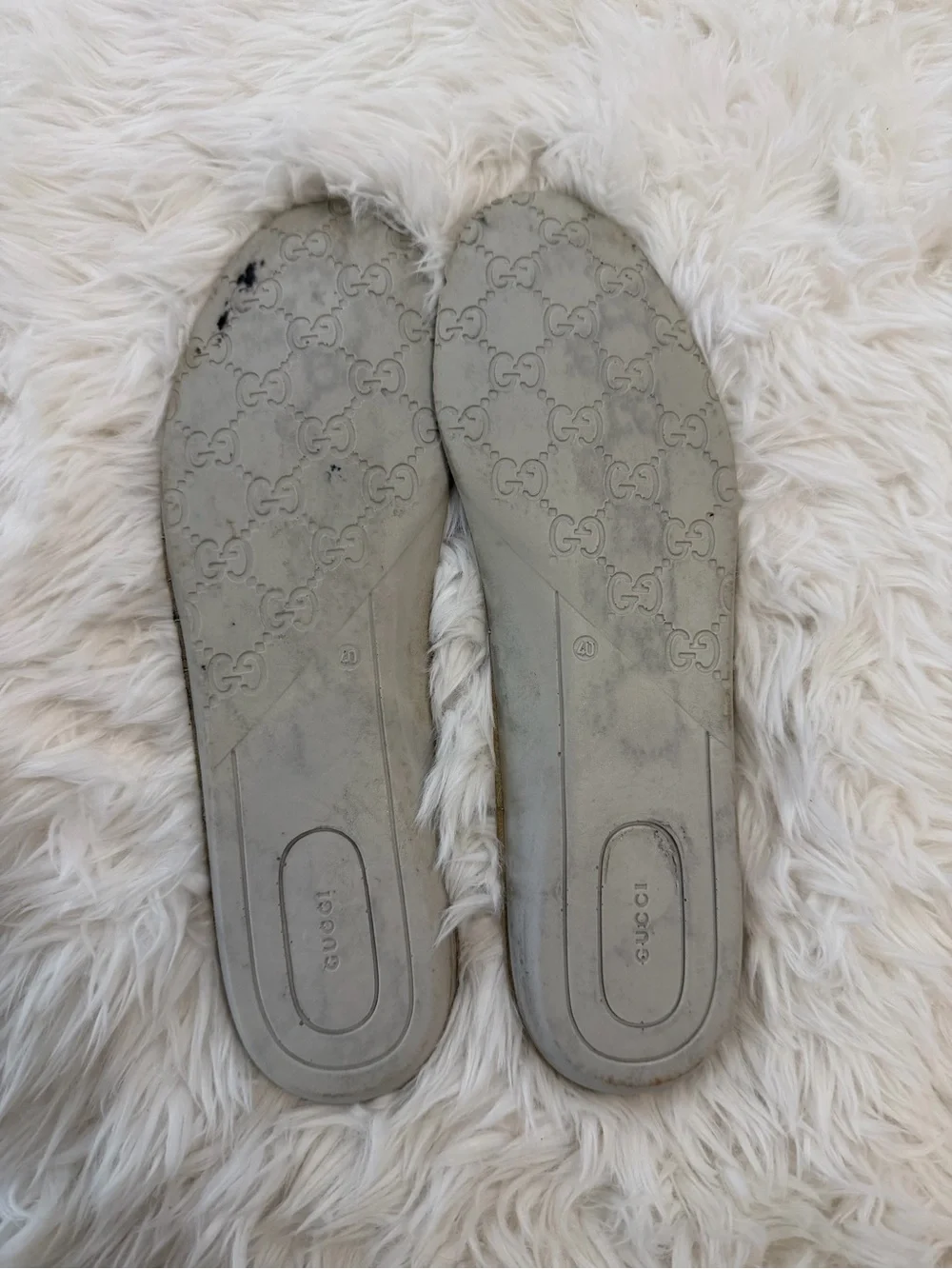 Gucci Ace Women's Sneakers White Leather Web Bee Size 39.5 US 9.5